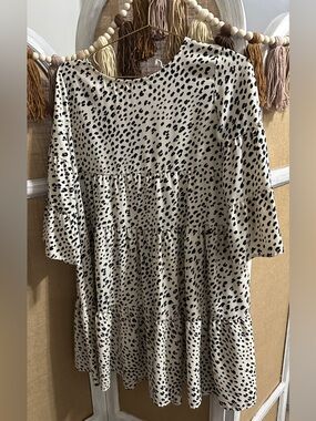 Beeson River Ivory and Black Spotted Dress